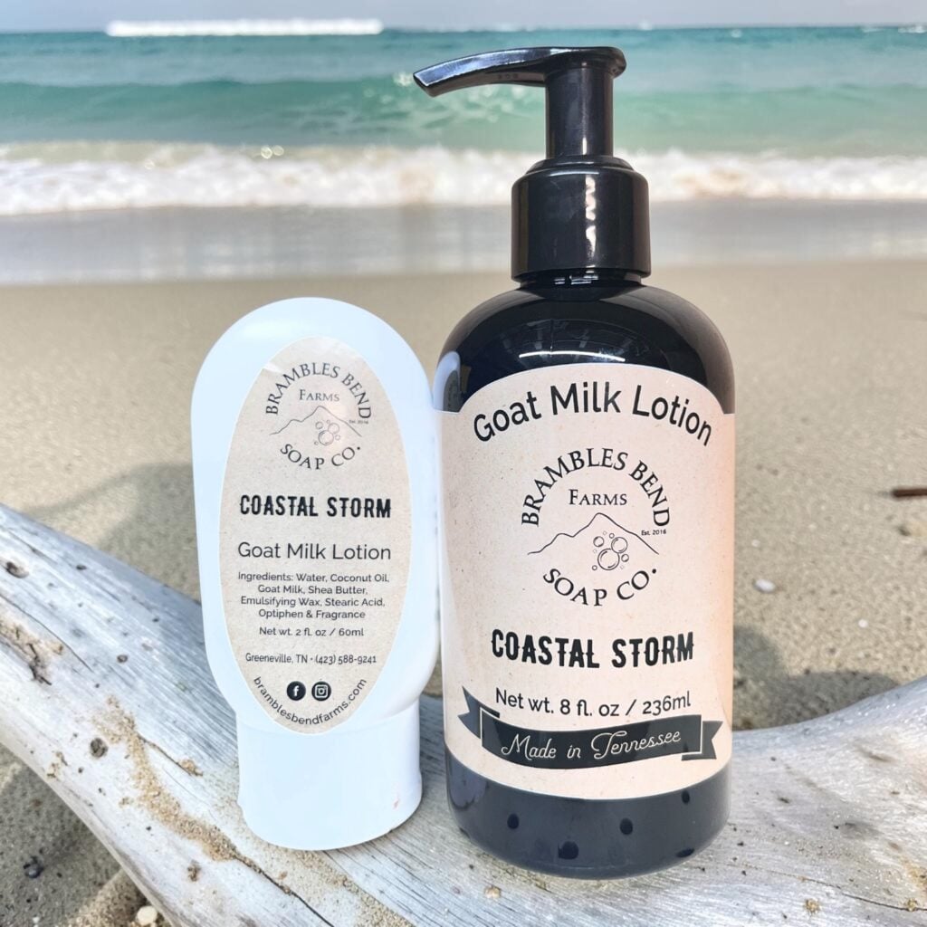 Coastal Storm Goat Milk Lotion – 2 oz and 8 oz bottles