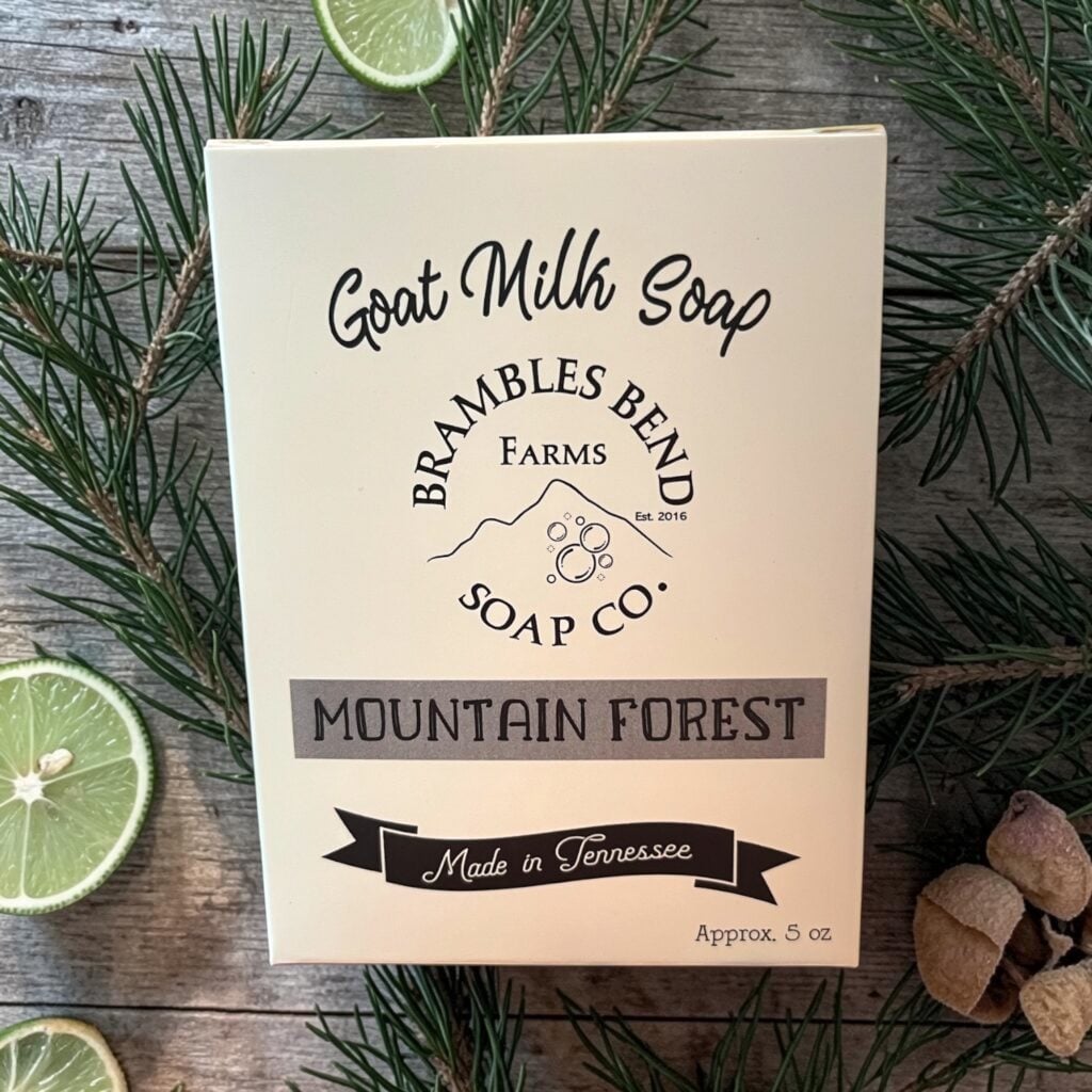 Mountain Forest Goat Milk Soap with fir needle lime and patchouli essential oils