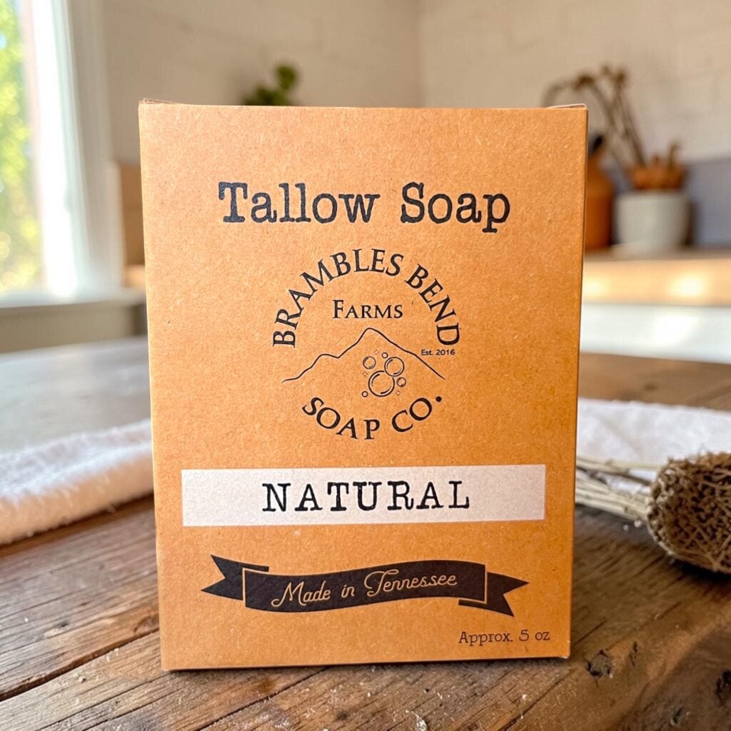 Natural unscented tallow soap with fresh goat milk