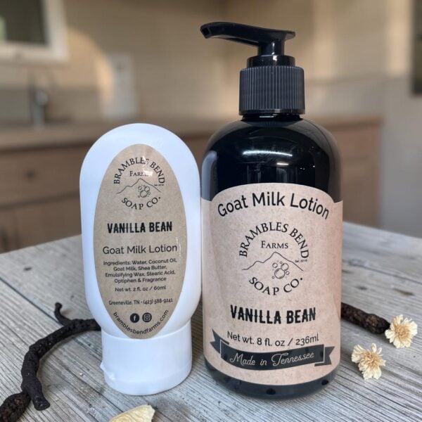 Vanilla Bean Goat Milk Lotion – 2 oz and 8 oz bottles